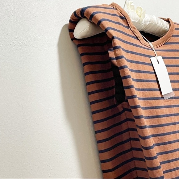 ENDLESS ROSE Women’s Padded Shoulder Striped Tee - Picture 5 of 8